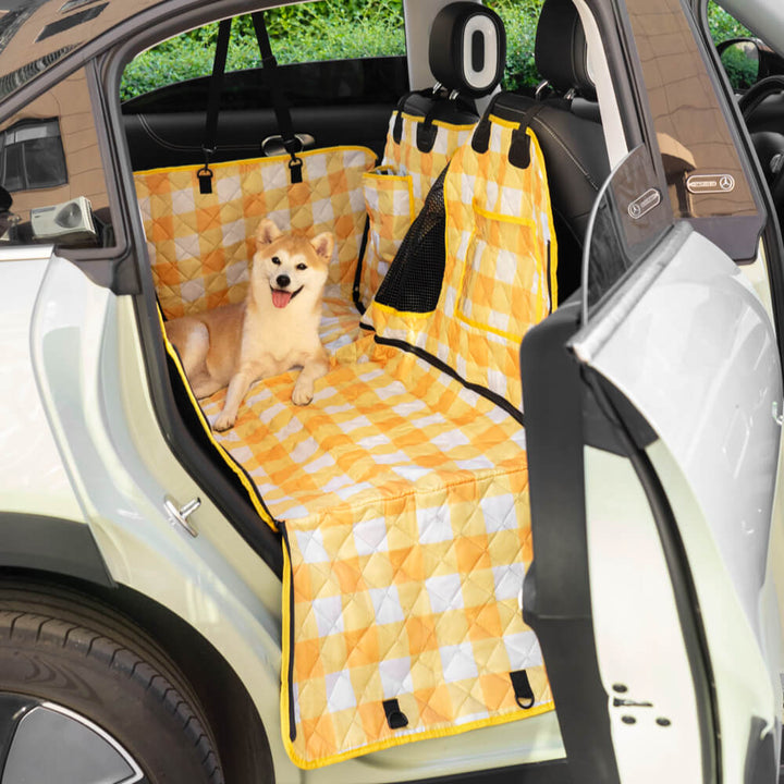 Waterdichte autostoelhoes voor honden, beschermt tegen vuil, haar en vocht.
