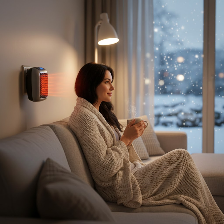 Energiezuinige draagbare verwarming; snel en comfortabel warm, ideaal voor kleine ruimtes.
