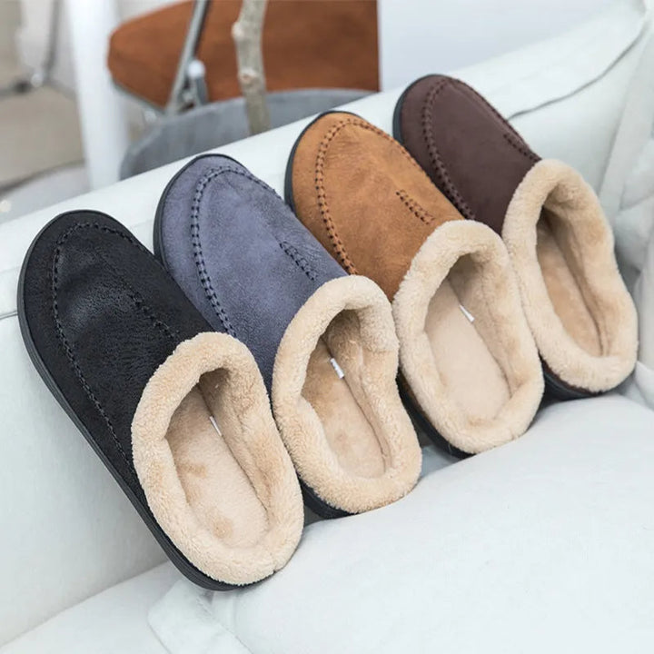 Warme winterpantoffels voor heren, comfortabel en geschikt voor grote maten.