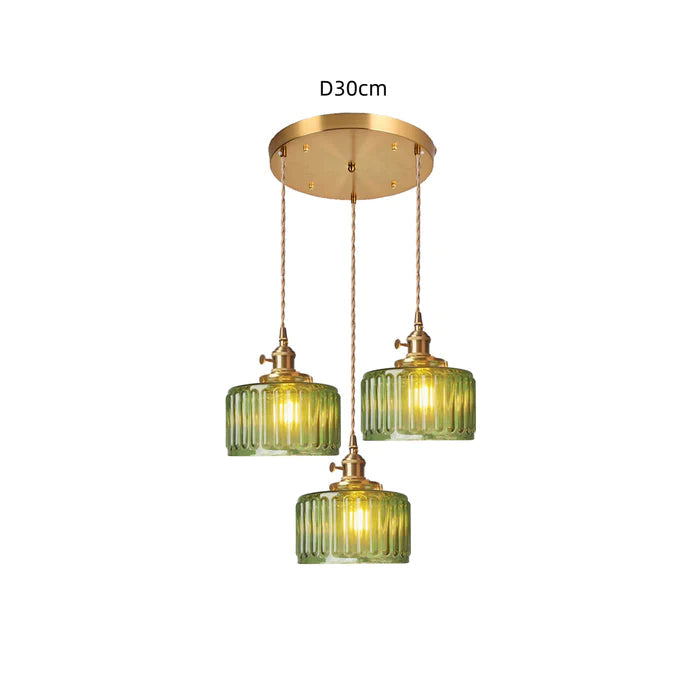 Vintage Harrison hanglamp, met sprankelende kristallen die het licht prachtig breken.