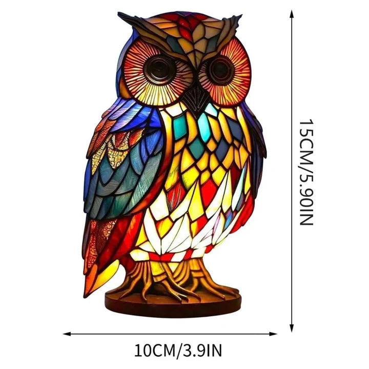 Charmante uilenlamp, handgemaakt. Perfect als decoratieve verlichting en uniek cadeau voor thuis.