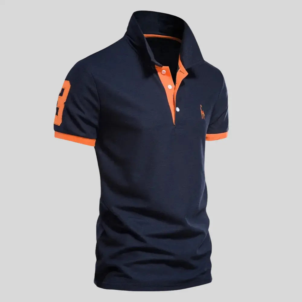 Stijlvolle heren polo shirt, slim fit en korte mouw, perfect voor een casual zomerse outfit.