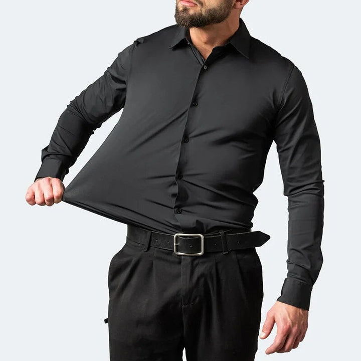 Heren strijkvrij zakelijk overhemd, wit slim fit. Ideaal voor kantoor, geen kreukels.