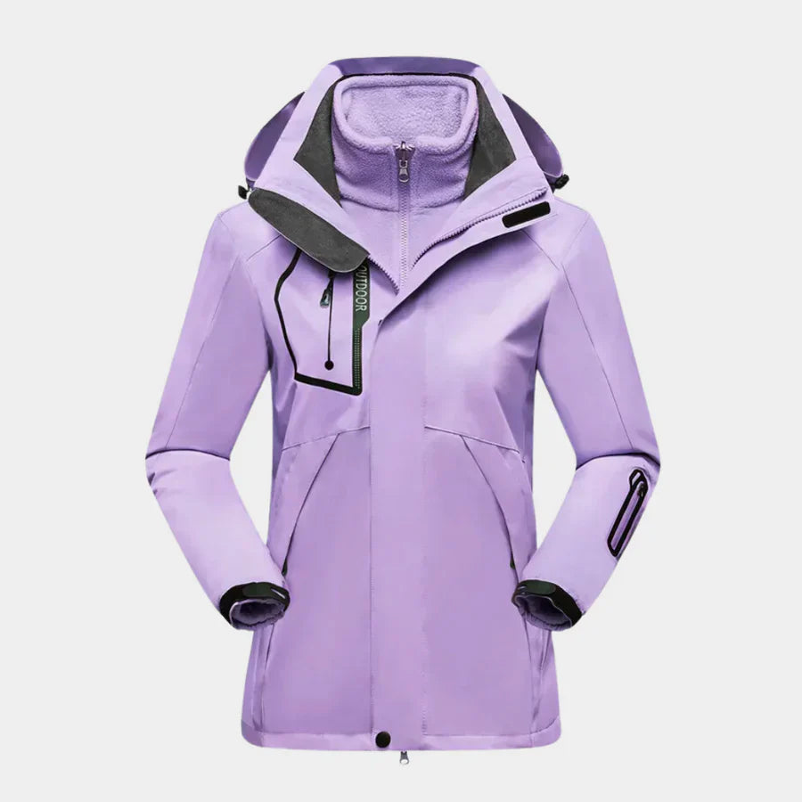 Warme waterdichte dames winterjas, ademend. Ideaal voor outdoor sportief en casual gebruik in de winter.