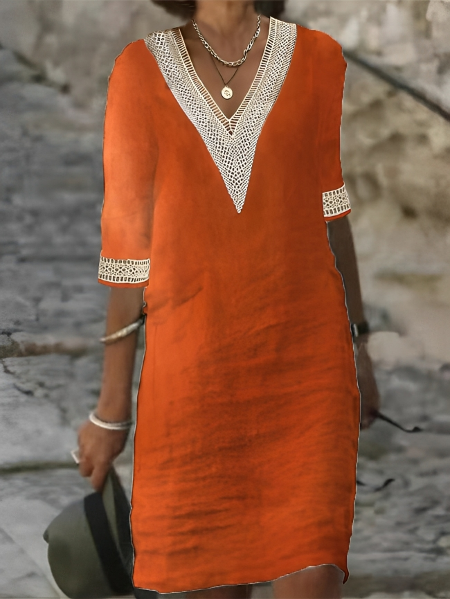 Elegante dames zomerjurk, vloeiend en luchtig. Perfecte casual jurk voor vakantie, strand of warme dagen.