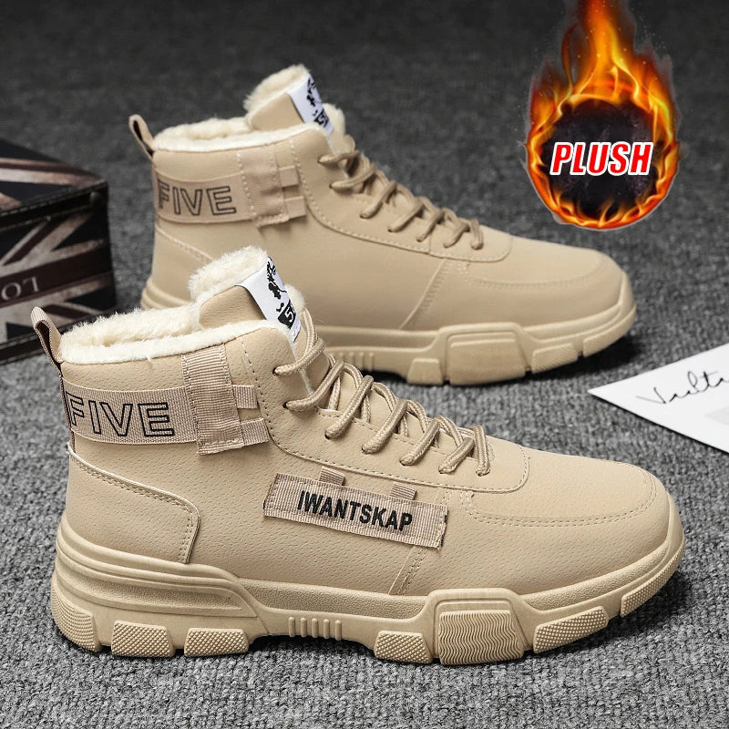 Moderne heren sneakers, winterklaar met antislipzool, voor comfort en veiligheid.