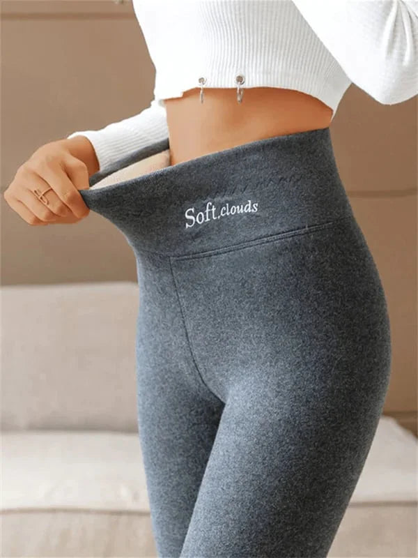 Dames winterlegging met hoge taille, biedt warmte en een flatterende pasvorm voor de winter.
