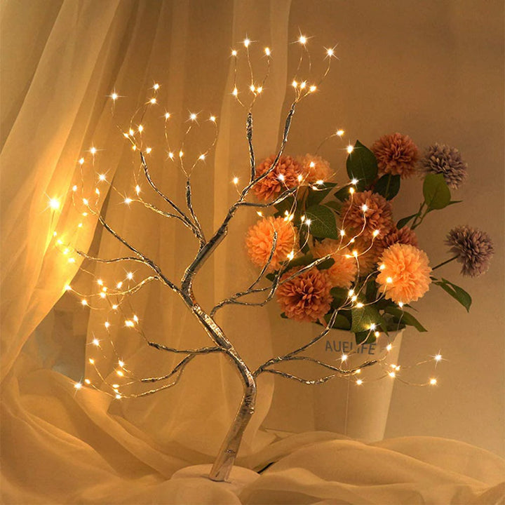 USB/batterij gevoede decoratie LED boom met buigbare takken, veelzijdige sfeerverlichting voor woon- of slaapkamer.