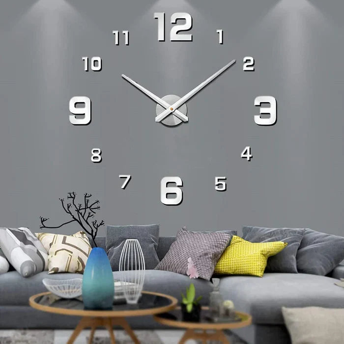 Grote decoratieve wandklok, ArtTime design voor een modern interieur. Eenvoudig zelf te monteren DIY klok.