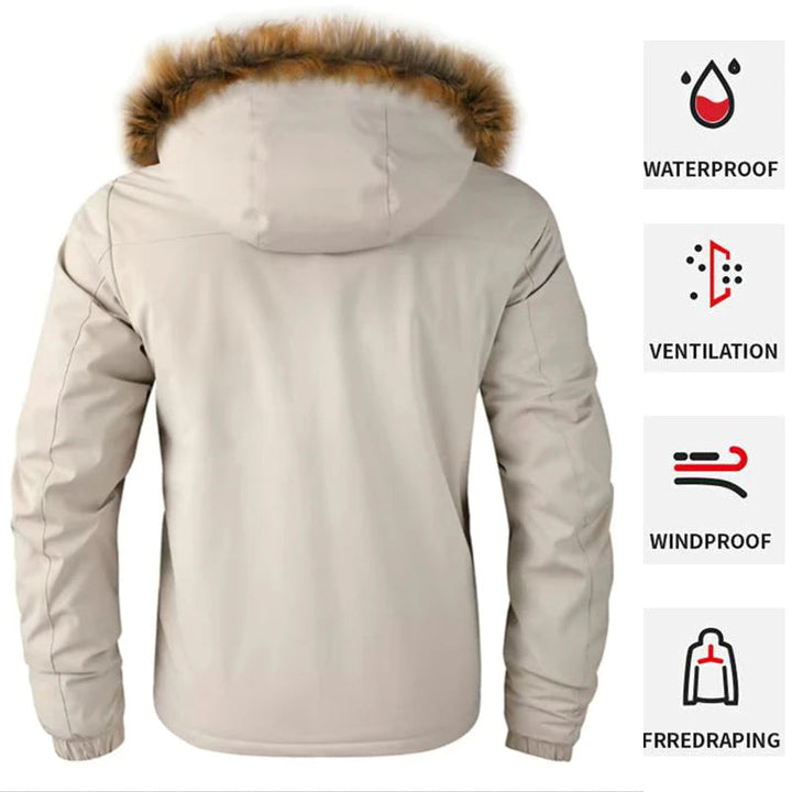 Stijlvolle en warme heren winter parka, waterdicht en ademend. De ultieme jas voor winteravonturen.