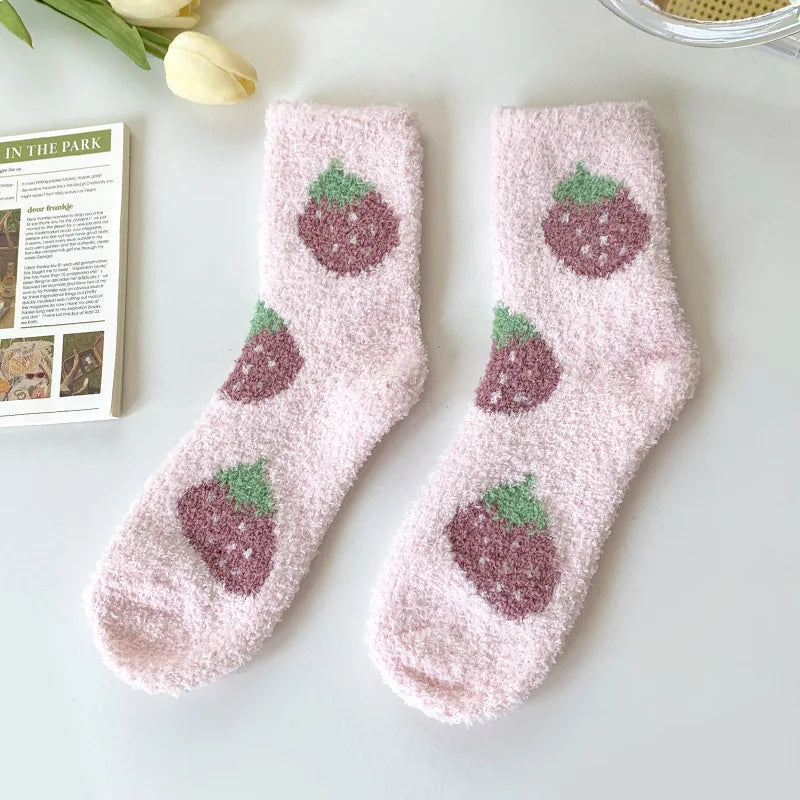 Comfortabele lounge sokken voor dames, zacht & knus. Ideale warme winter sokken met vrolijke print.