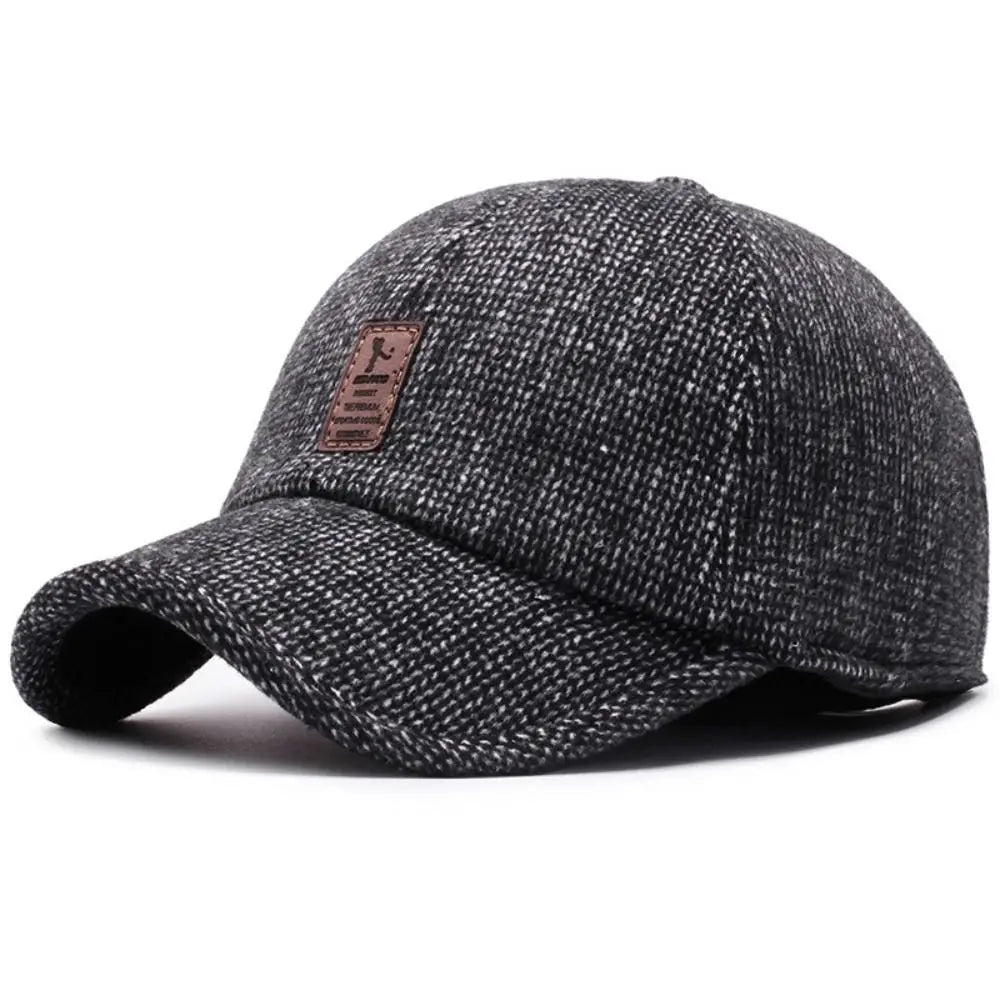 Verstelbare retro wollen pet voor heren. Deze warme wintermuts biedt comfort en stijl.
