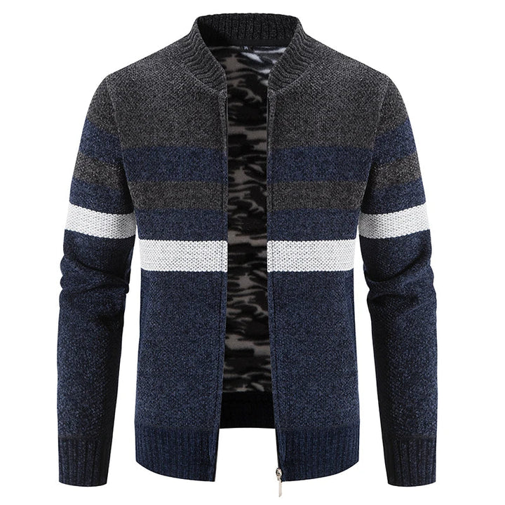 Stijlvol heren vest, gestreept met ritssluiting. Ideaal als casual bovenkleding voor de herfstmode.