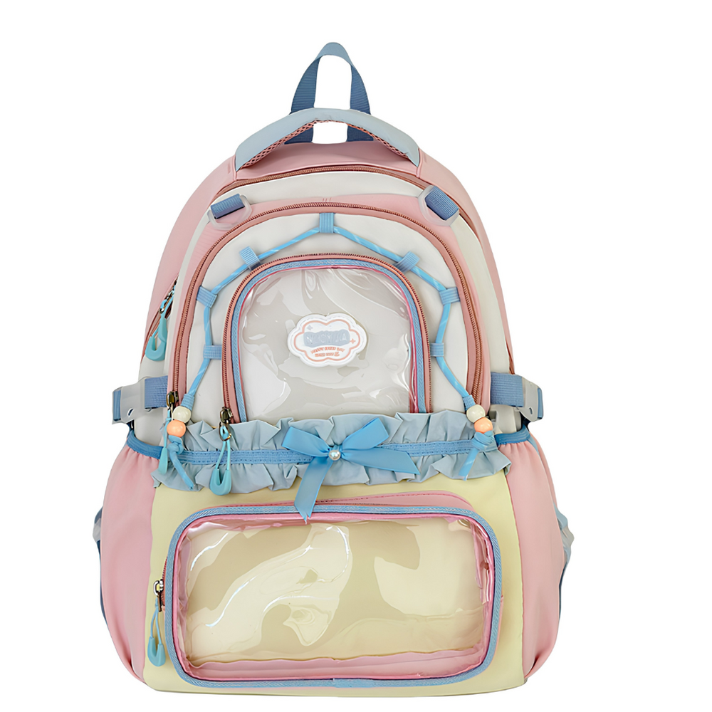 Veelzijdige semi-transparante damesrugzak, perfect als schooltas, reisrugzak of casual dagelijkse tas.