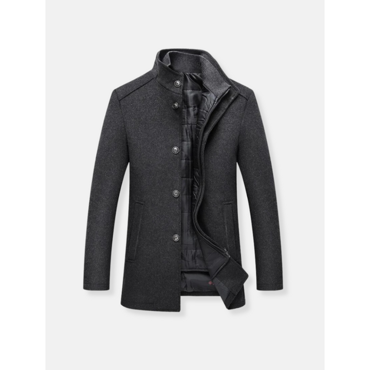 Comfortabele grijze Heren Winterjas Jules, elegante bovenkleding, perfect voor koude winterdagen en herenmode.