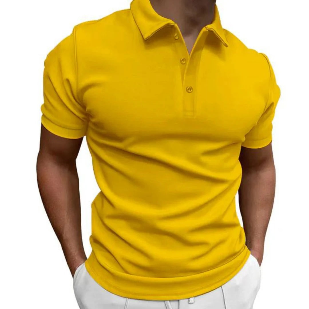 Veelzijdige heren slim fit polo. Ademend comfort en stijlvolle look voor casual zomerdagen. Diverse kleuren beschikbaar.