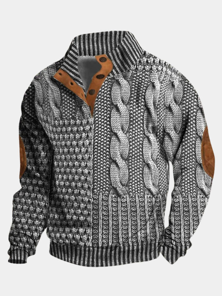 Heren warme patroon trui: Stijlvolle en comfortabele heren pullover met uniek patroon, perfect voor wintermode.