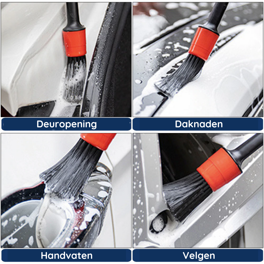 Professionele detailing kit voor lakbescherming, krasverwijdering en grondige exterieur autoverzorging.