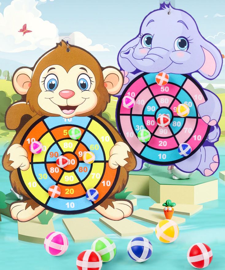 Veilig dartbord spel voor thuis, met zachte klittenbandpijltjes. Ideaal voor jonge kinderen.