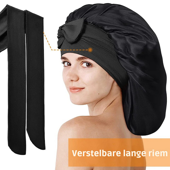 Beschermende moerbeizijden slaapmuts; essentieel haaraccessoire voor gevoelig haar en anti-pluis.