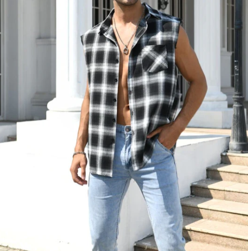 Heren stoere tanktop, mouwloos shirt voor zomerse casual stijl. Comfortabel en stijlvol.
