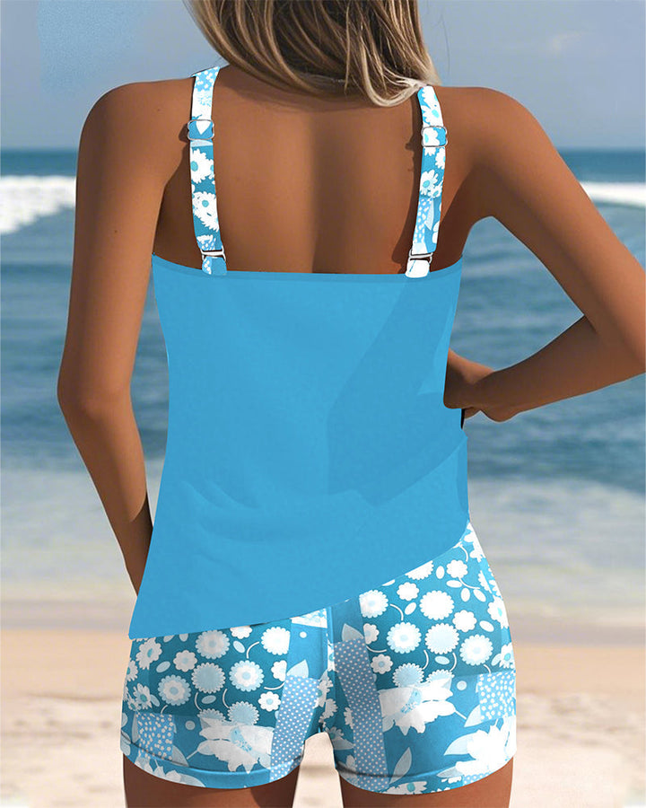 Dames tankini zwemkleding set met top en broekje, elegant en comfortabel voor alle maten.