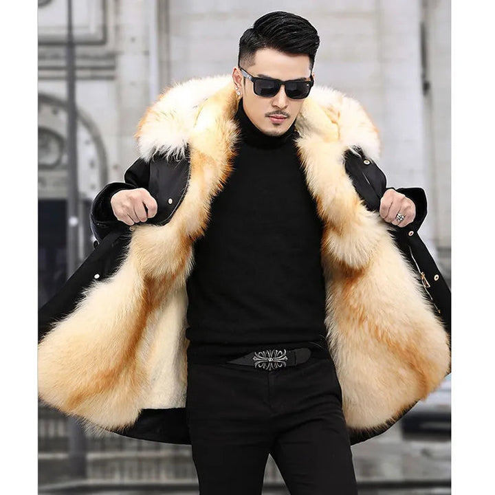 Comfortabele heren gevoerde parka met rits en knoopsluiting. Deze warme winterjas biedt optimale bescherming.