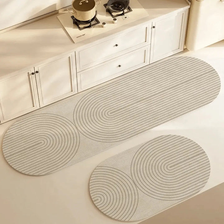 Absorberende antislip keukenmat DryLane, houdt vloer droog en veilig; ideaal voor intensief gebruik in de keuken.