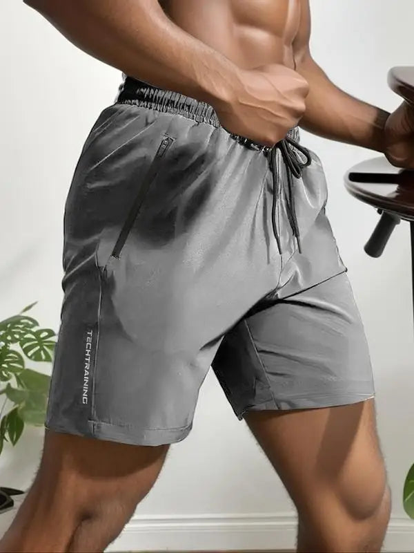 Comfortabele heren korte broek met hoge taille en trendy letterprint, ideaal voor zomeroutfits.