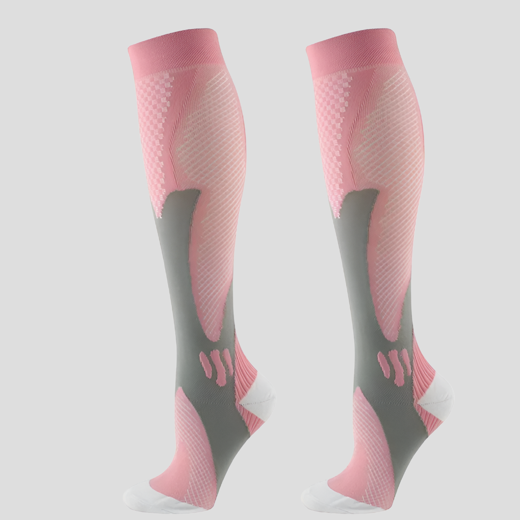Duurzame compressiekousen, unisex, perfect voor werk, lange reizen en sport ter preventie van vermoeide benen.
