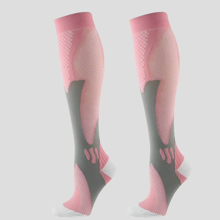 Duurzame compressiekousen, unisex, perfect voor werk, lange reizen en sport ter preventie van vermoeide benen.