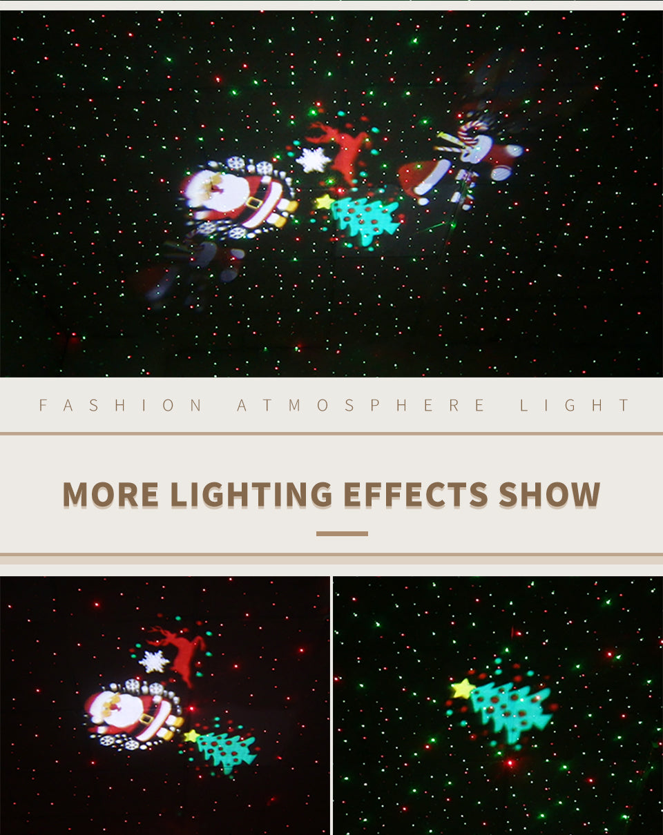 Sfeervolle kerstverlichting laserprojector tovert een betoverende sterrenhemel op muren, perfect als kerstdecoratie.