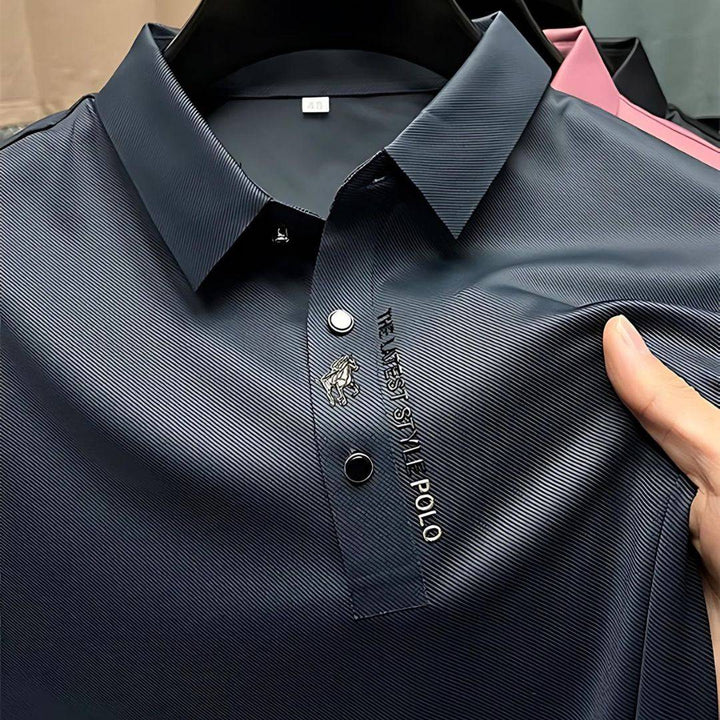 Hoymans regular fit polo voor heren. Deze zomerpolo is comfortabel, stijlvol en ademend.