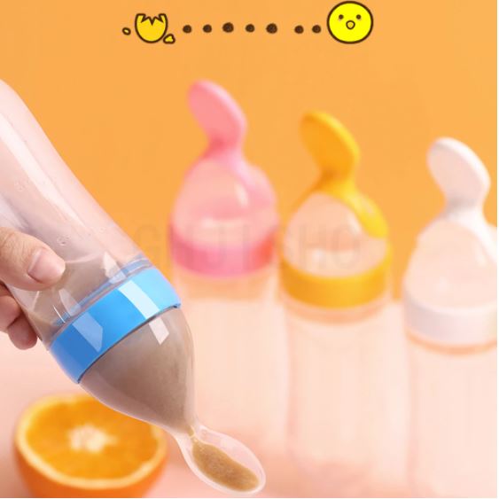Comfortabele babyfles met zachte lepel, ideaal voor het spenen van baby's en kindjes met doorkomende tandjes.