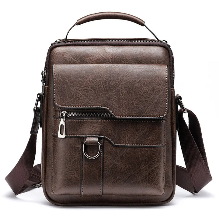 Elegante leren heren schoudertas, verstelbare riem, perfect voor dagelijks gebruik & als zakelijke messenger tas.