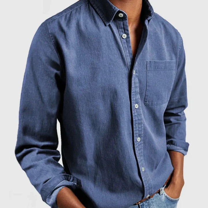 Comfortabel Liam heren overhemd met lange mouwen. Stijlvol en veelzijdig casual overhemd voor moderne herenmode.