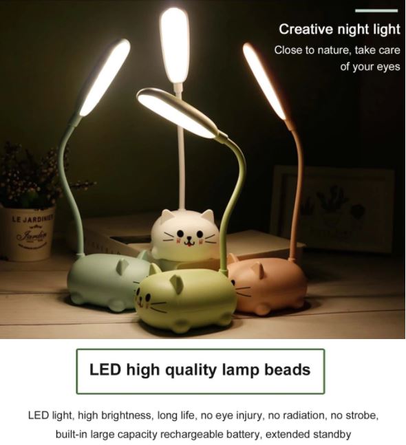 Schattig katten nachtlampje, perfecte sfeerverlichting voor de kinderkamer of slaapkamer. Energiezuinig LED lampje.