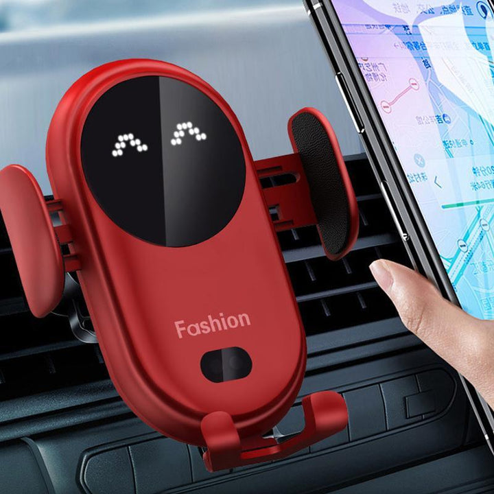 Universele telefoonhouder auto met draadloze Qi oplader van Voltix. Geschikt voor snelladen en elke smartphone.