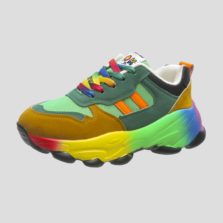 Stijlvolle dames wandelschoenen, comfortabele orthopedische sneakers voor actieve levensstijl met vetersluiting.