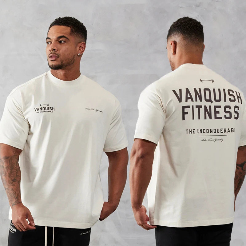 Stijlvol plus size fitnessshirt voor mannen, met ronde hals en korte mouwen, perfect voor de gym.