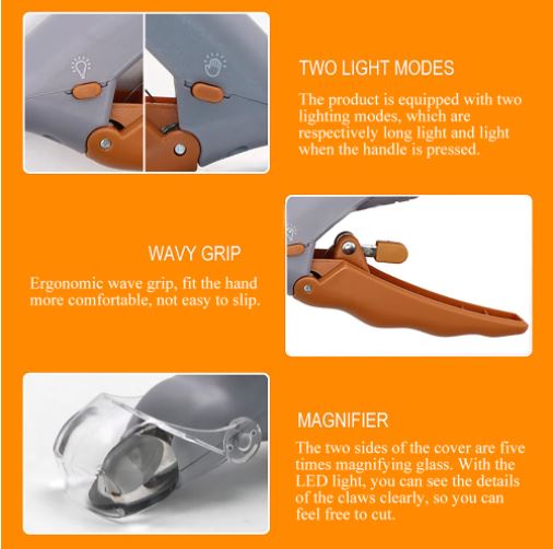 Precisie LED nagelknipper voor honden en katten, met verlichting om snel en veilig nagels te knippen.