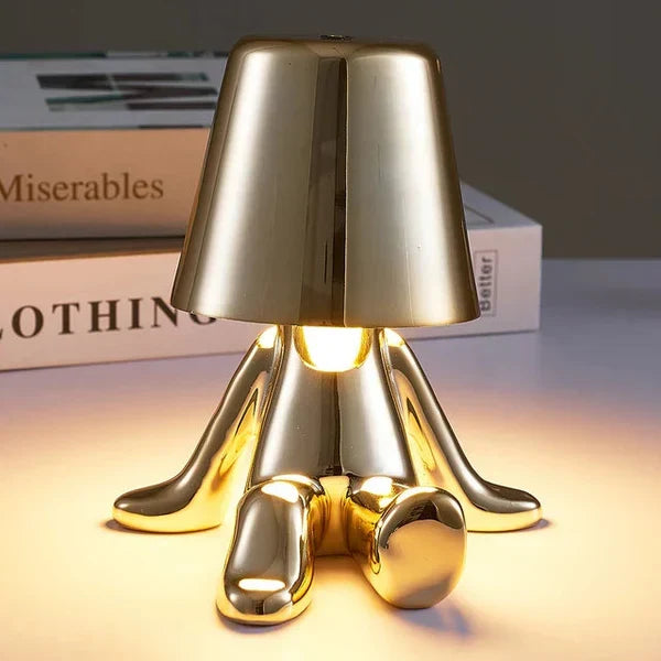 Unieke design tafellamp met dimfunctie. Draadloos LED sfeerlicht, USB oplaadbaar. Perfect voor binnen.
