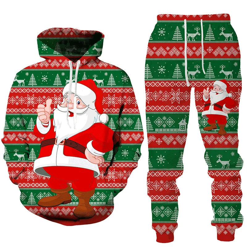Comfortabel heren kerst joggingpak; ideaal als loungewear en vrijetijdskleding tijdens de wintermaanden.