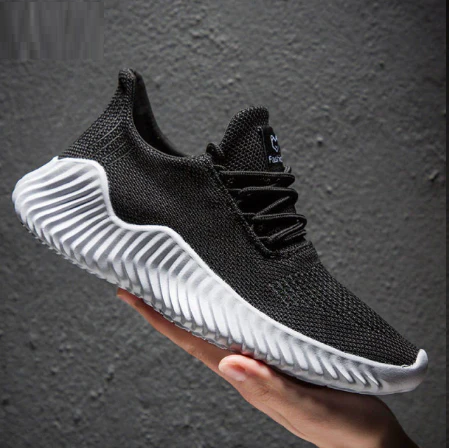 Grijze trendy herensneakers met vetersluiting; optimaal comfort en stijlvolle look.