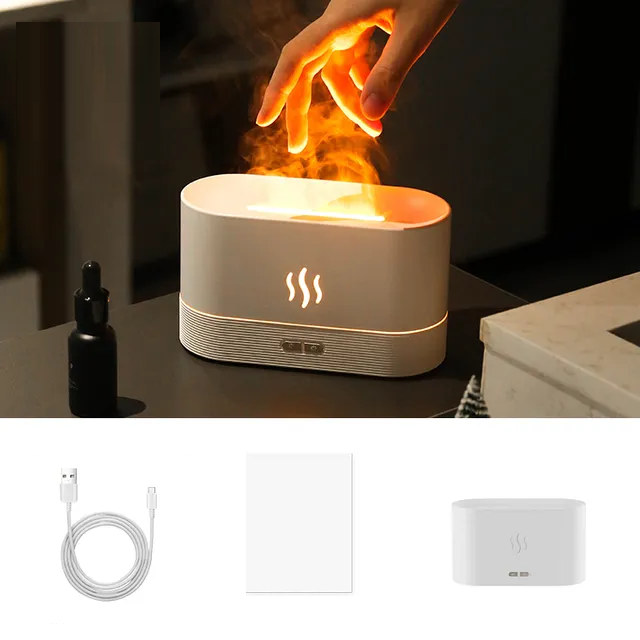 Trendy ultrasone geurverspreider, slimme huisdecoratie met sfeerlicht en fijne mist.