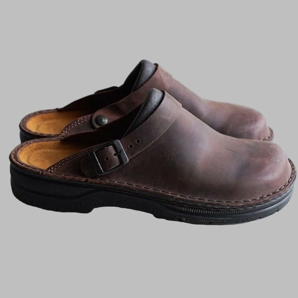Heren instapklompen beige voor dagelijks comfort. Gemakkelijke slip-on tuinschoenen met duurzaam voetcomfort.