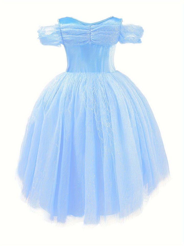 Paarse magische LED tutu jurk voor meisjes, een unieke feestjurk die oplicht voor carnaval of een glinsterend kinderfeest.