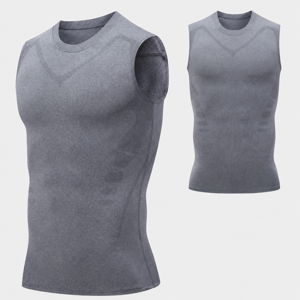 Ademend heren corrigerend ondershirt voor optimale houdingsondersteuning en compressie. Comfortabele shapewear.