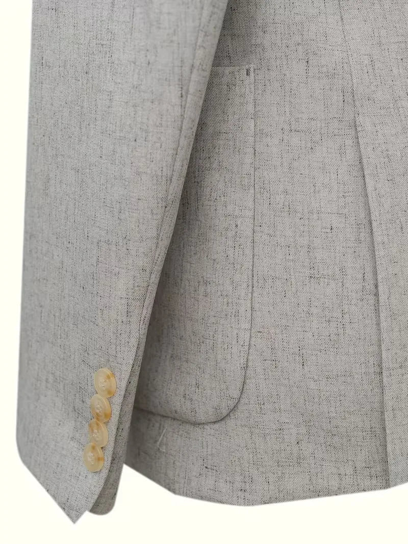 Stijlvolle herenmode blazer met V-hals en knopen, veelzijdig voor lente- en zomerkleding.