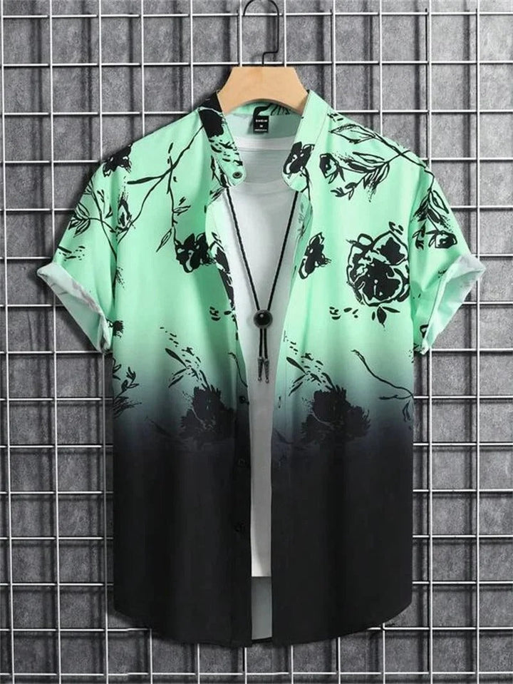 Kleurrijk heren Hawaii overhemd met levendige bloemenprint. Ideaal voor zomer, strand, vakantie. Casual korte mouw.